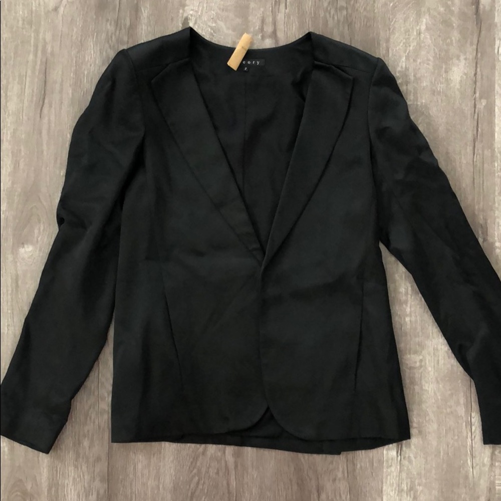 Theory black tuxedo jacket, size 2